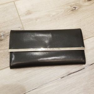 Guess black wallet w/ check book holder